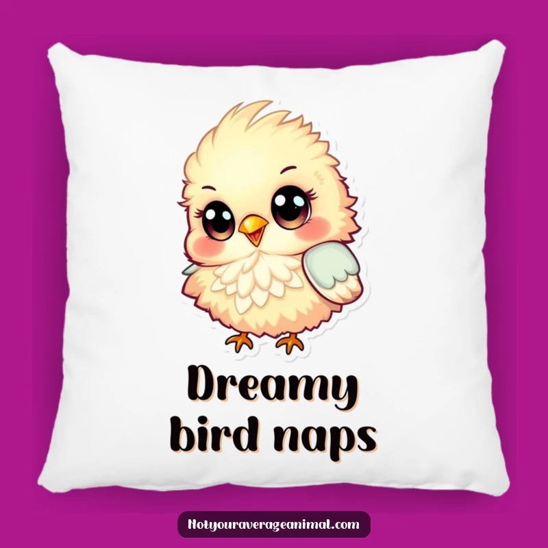 Funny Fluffy Bird Pillow: Huggable Comfort with Big-Eyed, Cheerful Chirps