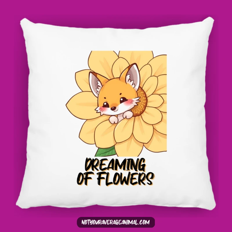Funny Fox Flower Pillow: Soft Woodland Cushion for Cozy Comfort