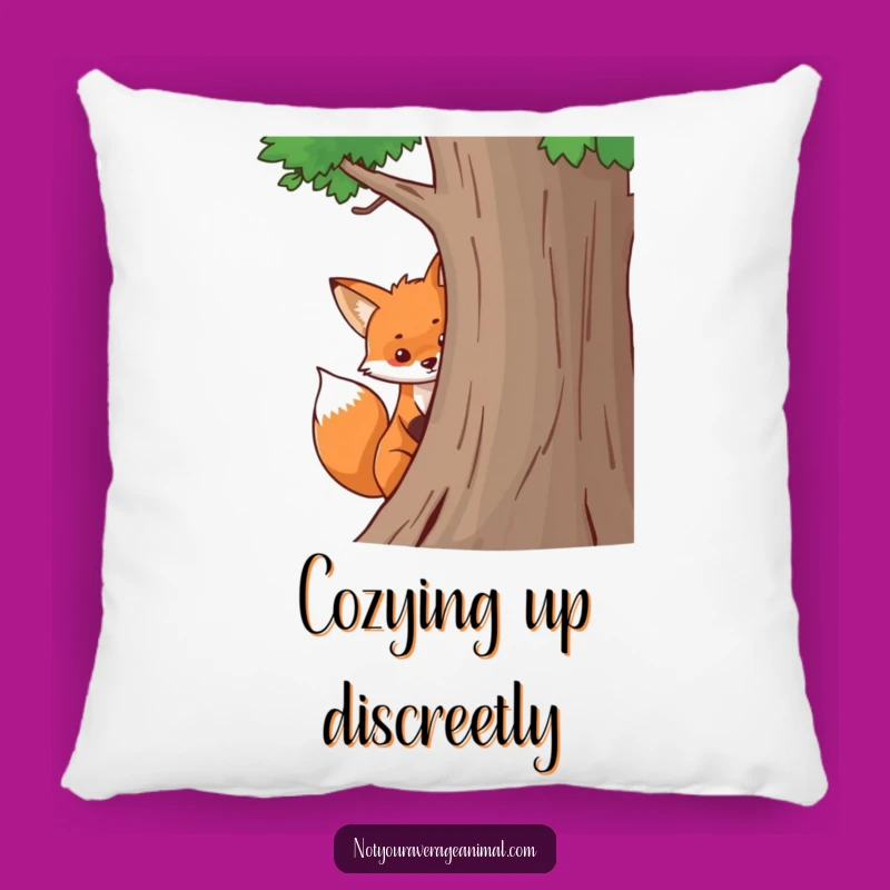 Funny Fox Pillow - Playful Bushy Tail Peeking Comfort, Cozy Gift!