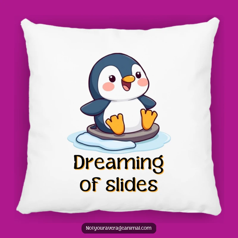 Funny Happy Penguin Sliding Pillow, Cozy and Joyful Accent for Winter Homes