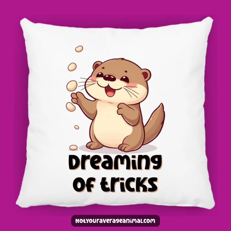 Funny Otter Juggling Pillow - Comfy & Whimsical Decor