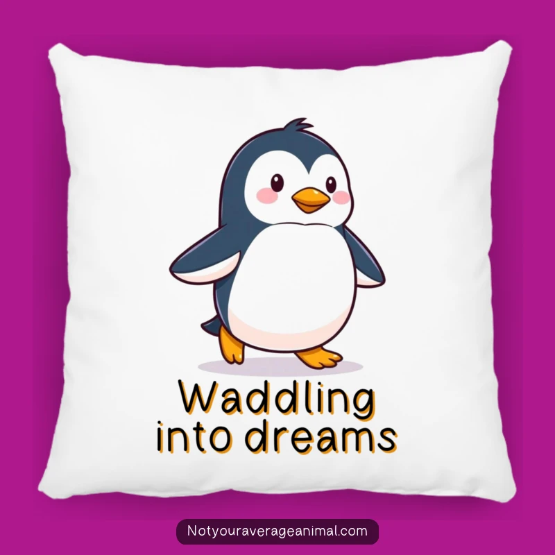Funny Proud Penguin Waddling Pillow - Cozy Winter Accent, Hilarious Gift
