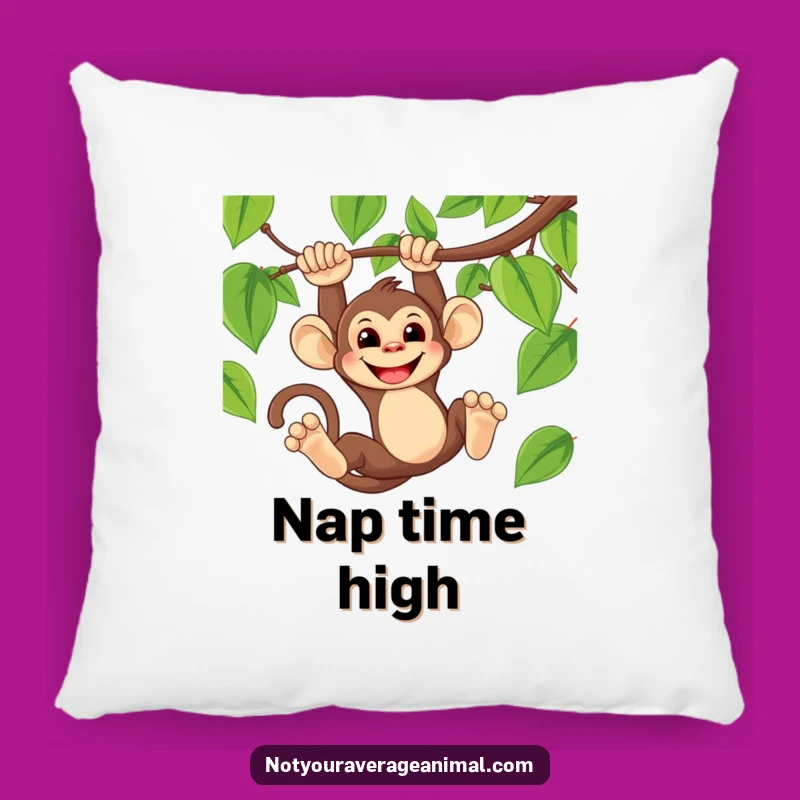 Funny Monkey Vine Swing Pillow - Comfy & Cheeky Decor