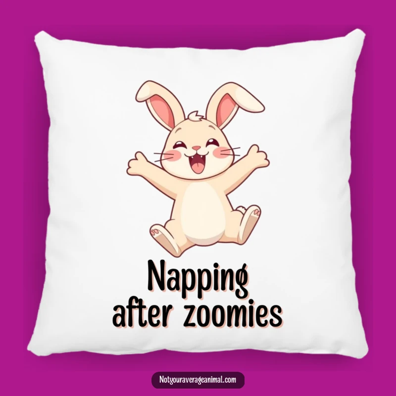 Funny Leaping Bunny Comfort Pillow - Soft & Joyful Accent