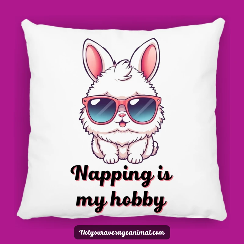 Funny Bunny Sunglasses Pillow: Soft Rabbit Cushion for Cozy Comfort