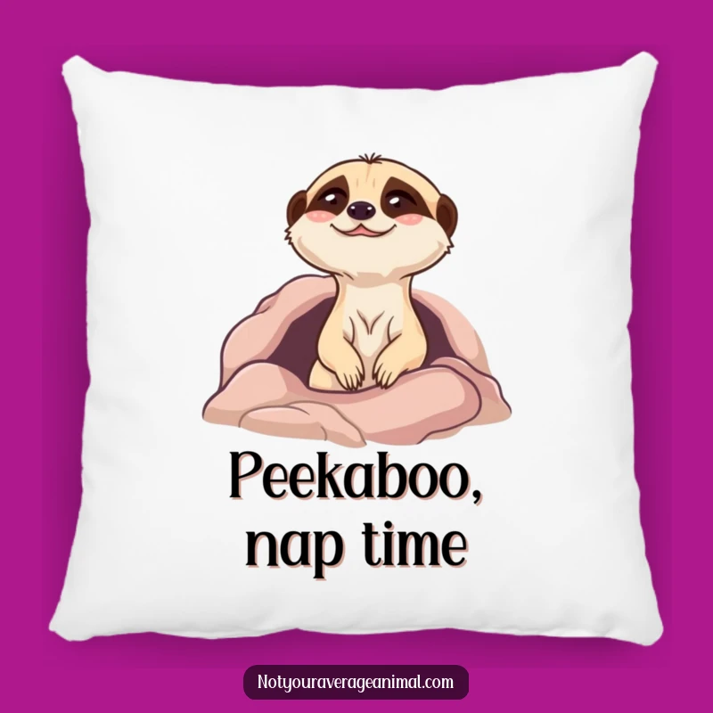 Funny Giggling Meerkat Pillow - Hilarious Burrow Animal Cushion Gift