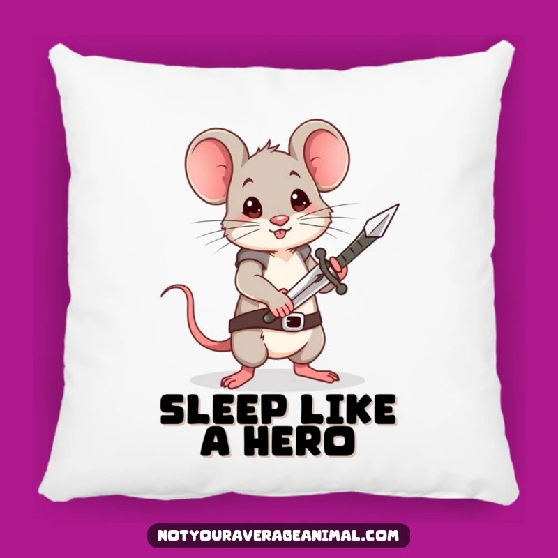 Funny Brave Mouse Sword Pillow: Cuddle Up with Courage, an Adorable Funny Gift