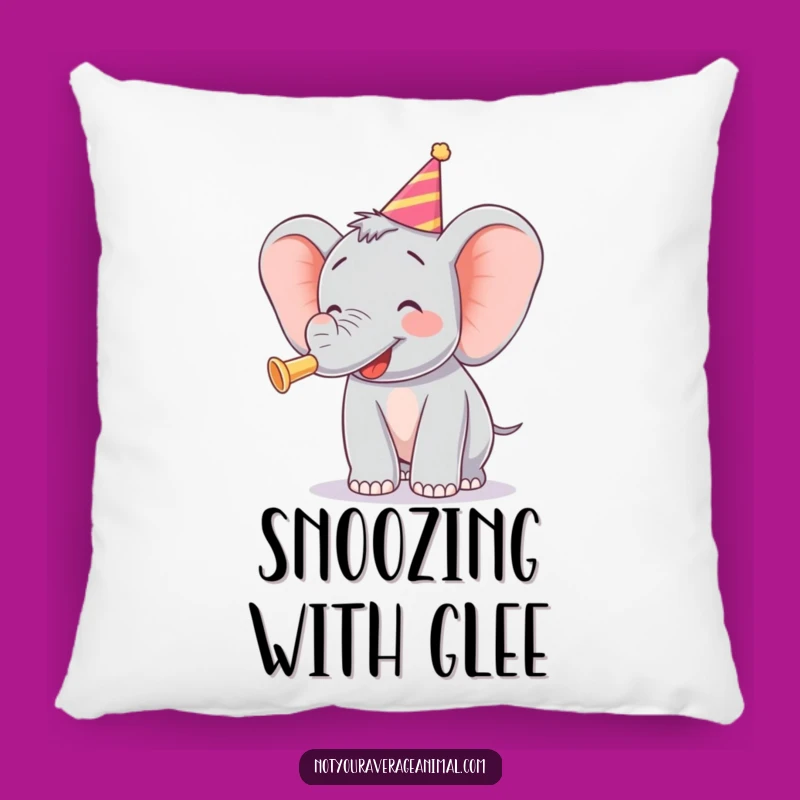 Funny Elephant Party Horn Pillow - Comfy & Festive Decor