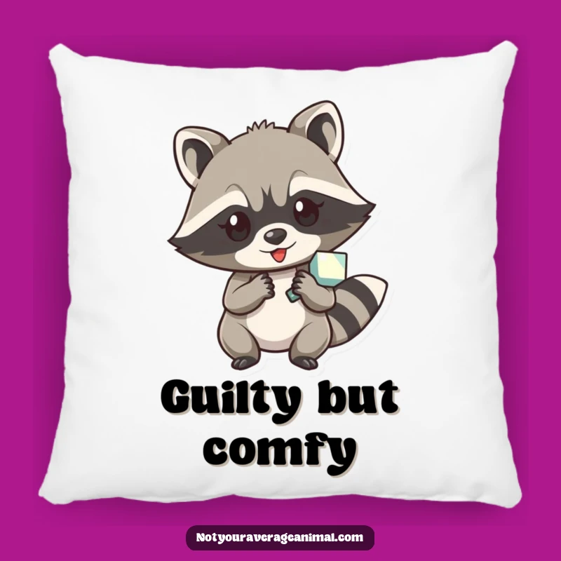 Soft Funny Raccoon Shiny Object Pillow: Cozy Comfort for Your Napping Lair