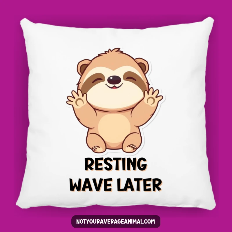 Soft Funny Sloth Waving Hello Pillow: Cozy Comfort for a Cheerful Home