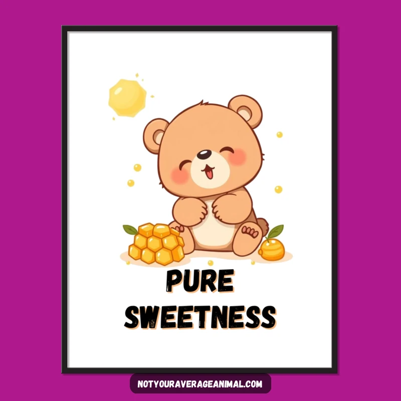 Funny Giggling Bear Cub Digital Art - Adorable Animal Wall Decor