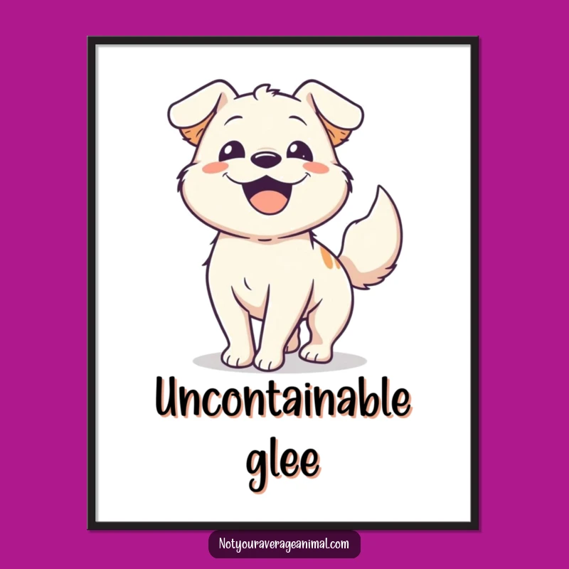 Funny Happy Dog Digital Art: Joyful Canine Print for Instant Decor