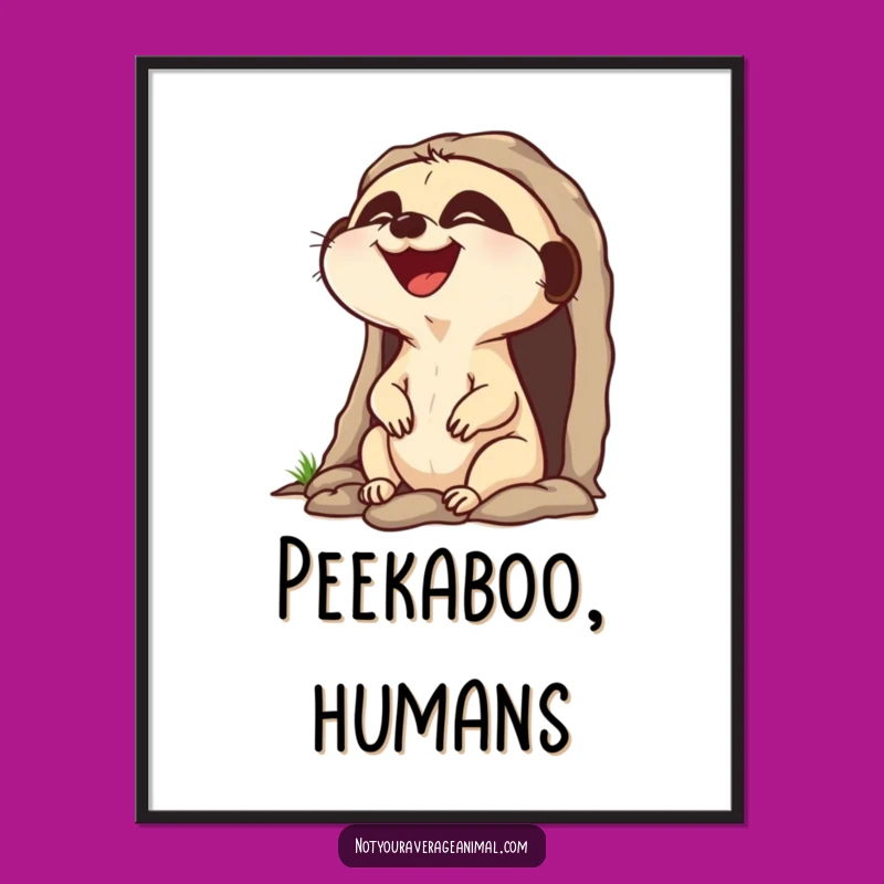 Funny Laughing Meerkat Digital Art, Hilarious Instant Download for Decor