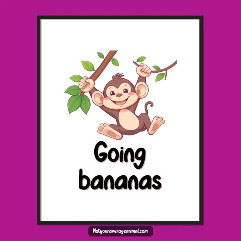 Funny Monkey Digital Art: Bring Jungle Fun Home with a Grinning Swing!