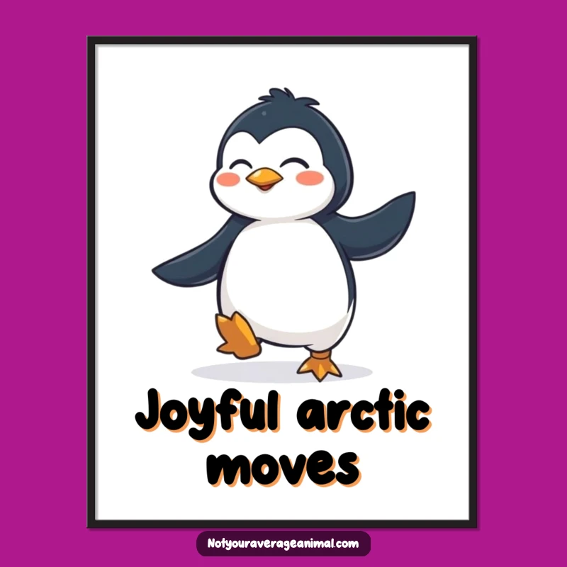 Funny Penguin Jig Digital Art: Instant Joy with this Hilarious Dancing Penguin Print