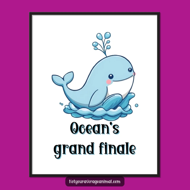 Funny Whale Spout Digital Print - Playful Ocean Art & Hilarious Decor