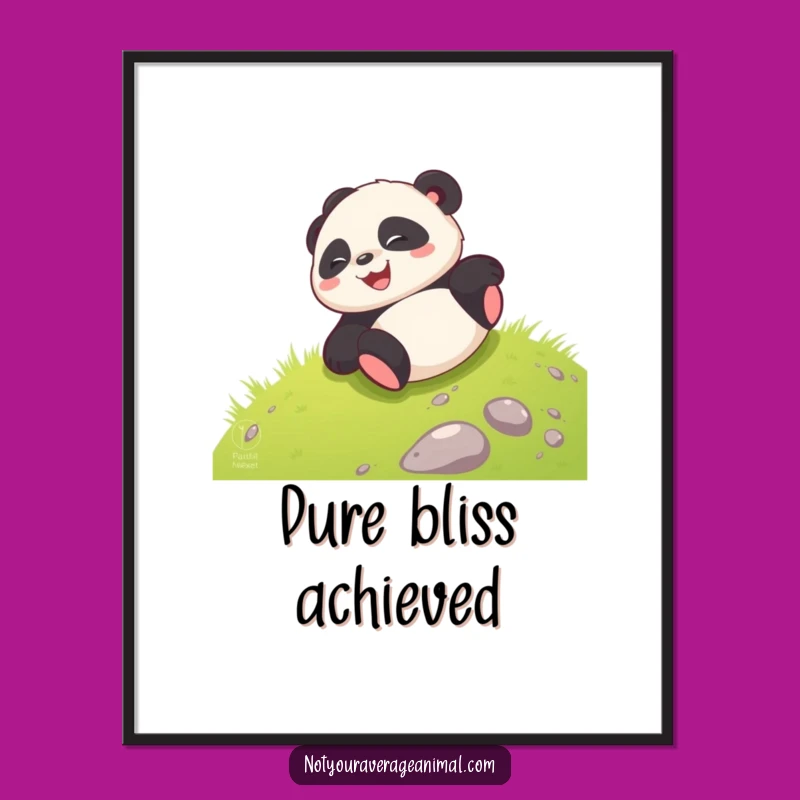 Funny Panda Rolling Digital Print: Giggling Cub Art, A Joyful Funny Gift