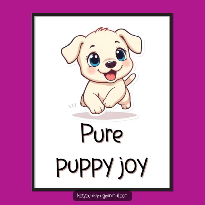 Funny Puppy Tail Chase Digital Art: Instant Dog Download, Unique Funny Gift Idea