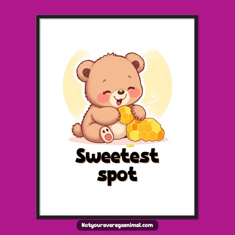 Funny Bear Cub Digital Art: Bring Giggles and Honey Home Instantly!
