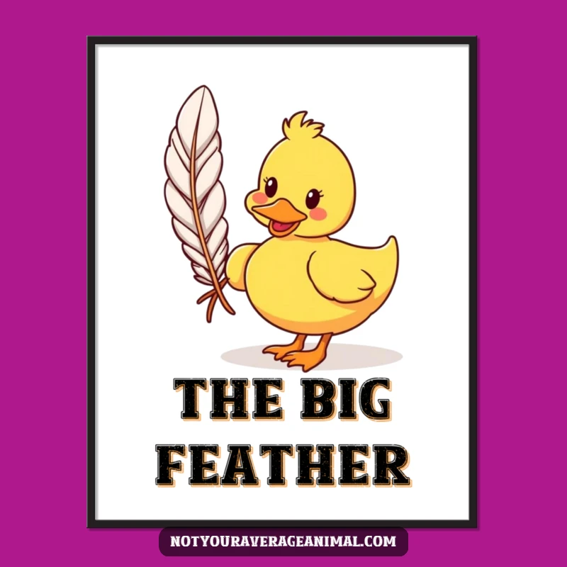 Funny Duck Digital Art: Waddling Feather Fun, Instant Quirky Decor
