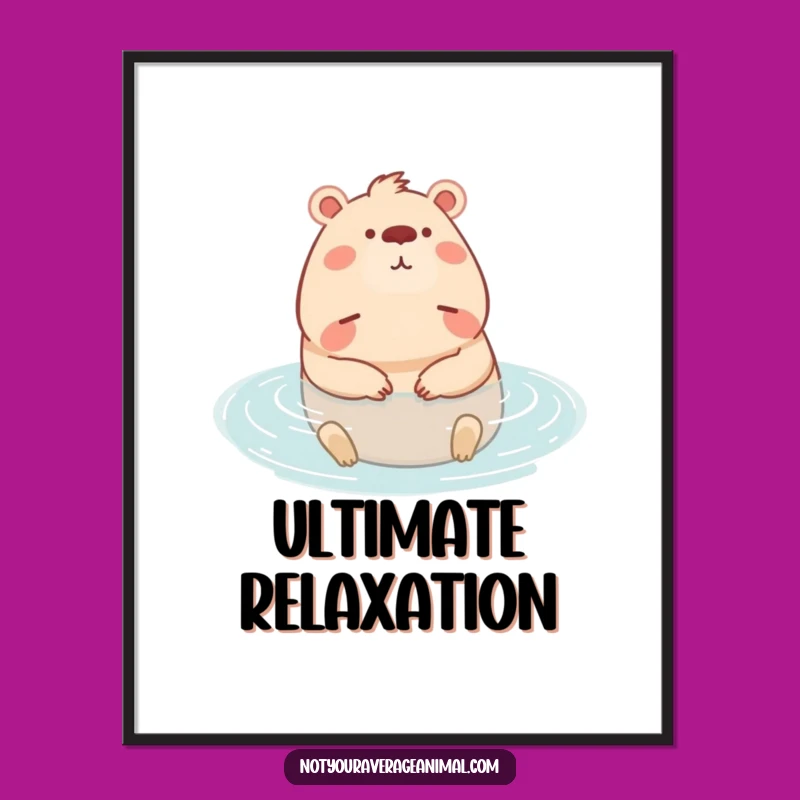Funny Capybara Relaxing Digital Art: Instant Tranquil Wall Decor