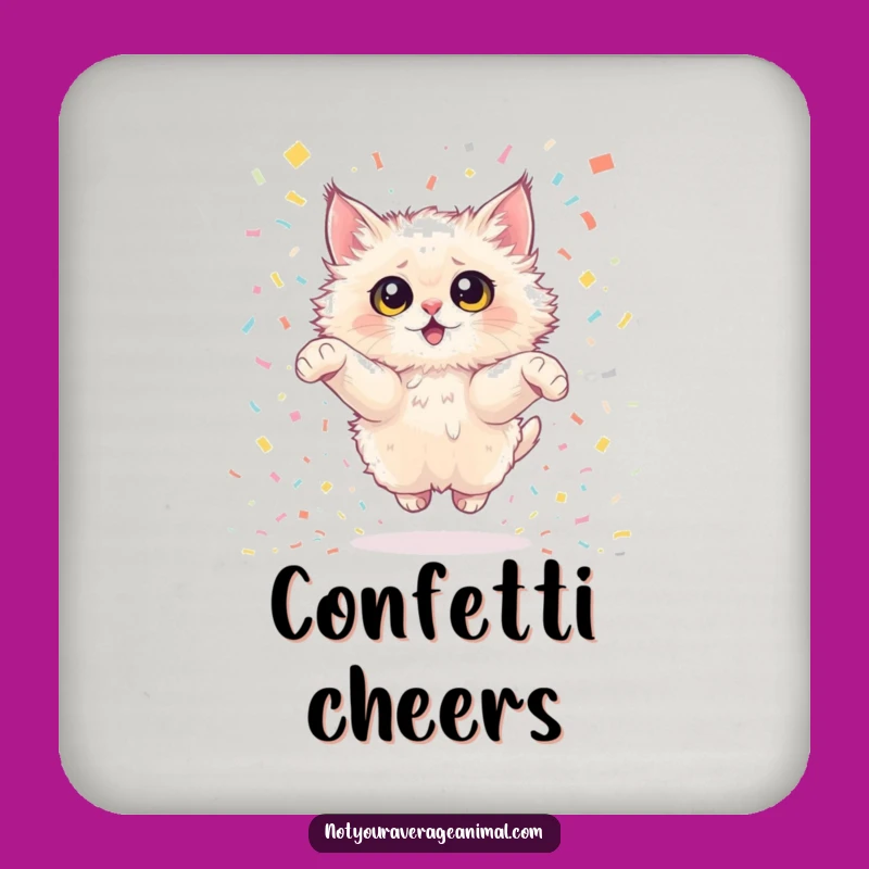 Funny Cat Coaster: Joyful Leap Protection, Festive Table Gift