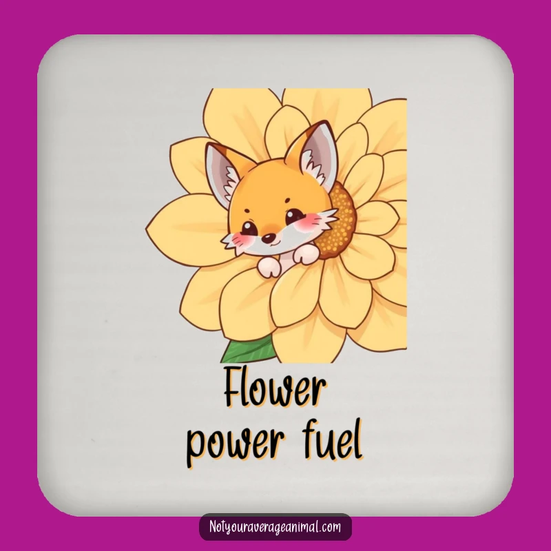 Funny Fox Flower Drink Coaster: Charming Protection for Your Table