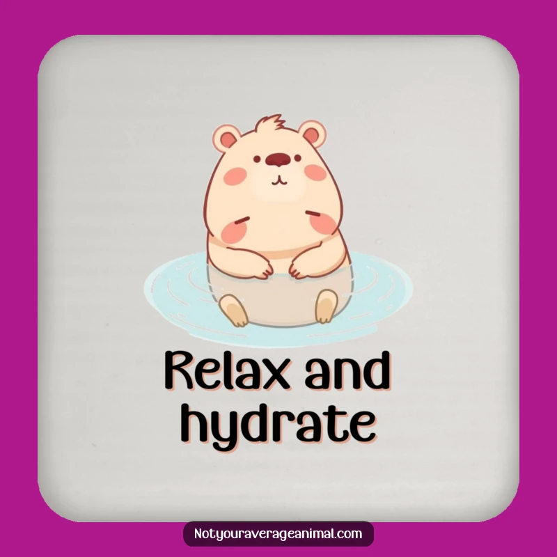 Funny Capybara Relaxing Coaster Set: Protect Surfaces with Serene Style