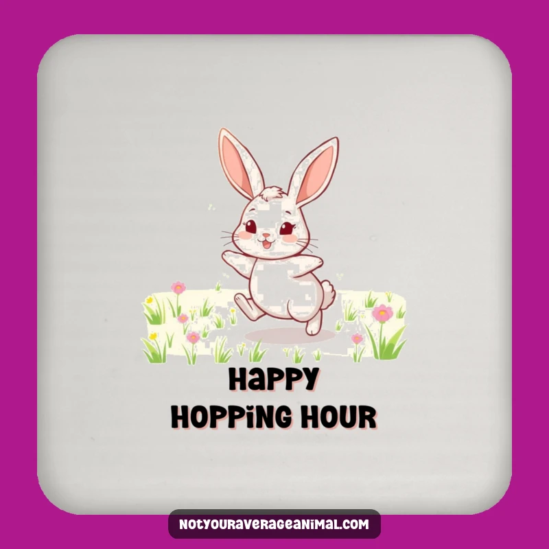 Funny Cheerful Rabbit Field Coaster - Protect Surfaces with Humor