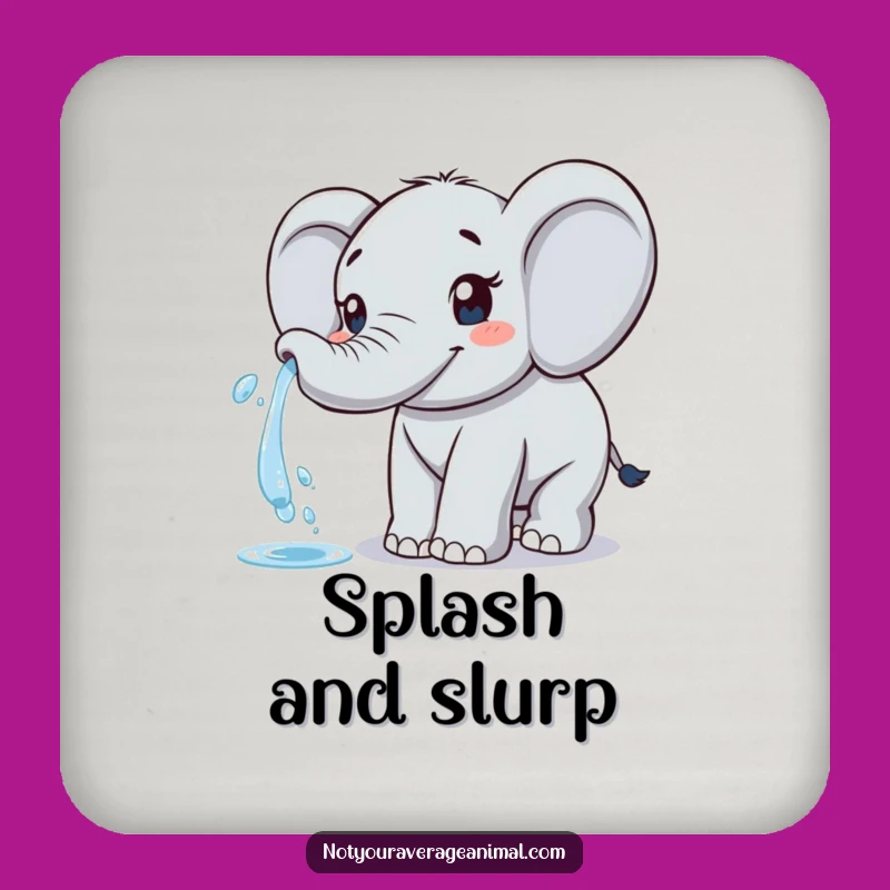 Funny Elephant Drink Coasters: Protect Surfaces with Happy Water Sprays!