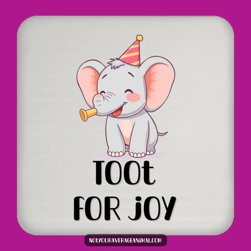 Funny Elephant Party Horn Coasters - Protect Surfaces with Joy