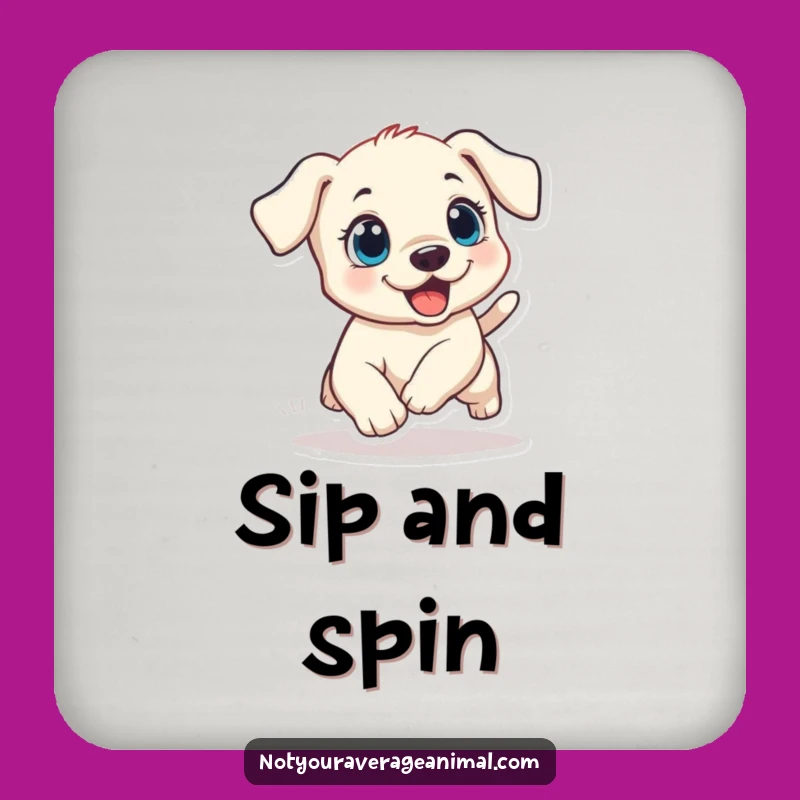 Funny Puppy Tail Chase Coaster Set: Adorable Dog Protection, Essential Funny Gift