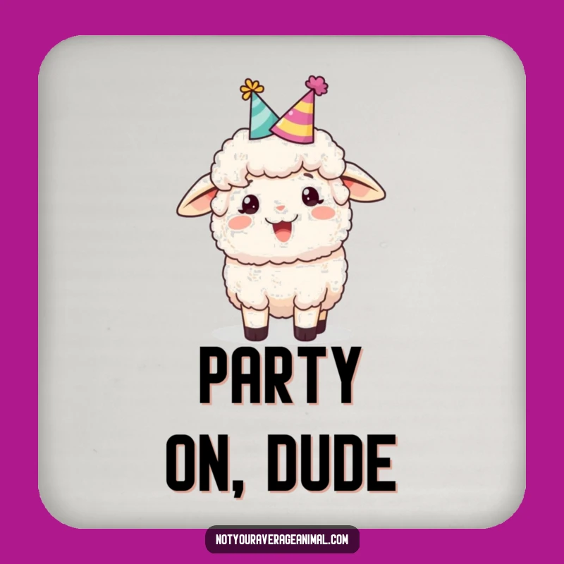 Funny Sheep Party Hat Drink Coaster Add Festivity to Your Table