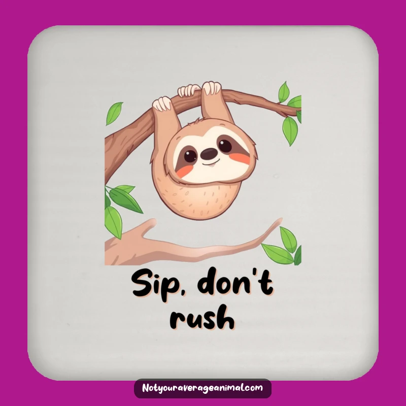 Funny Sloth Coaster: Protect Your Surfaces with Slow-Motion Style