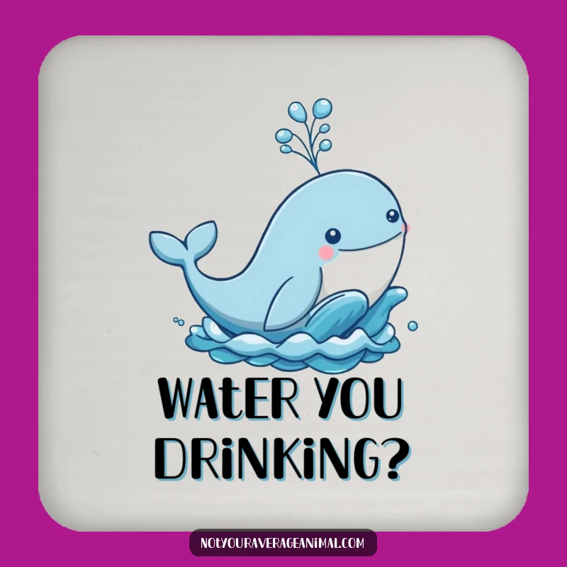 Funny Whale Splash Coaster - Protect Surfaces with Ocean Humor