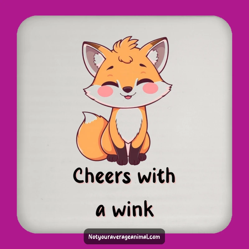 Funny Winking Fox Coasters - Add Cheeky Charm to Your Table
