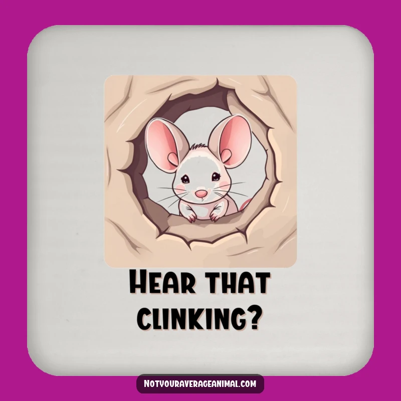 Funny Mouse Ears Coaster - Protect Surfaces with Adorable Humor