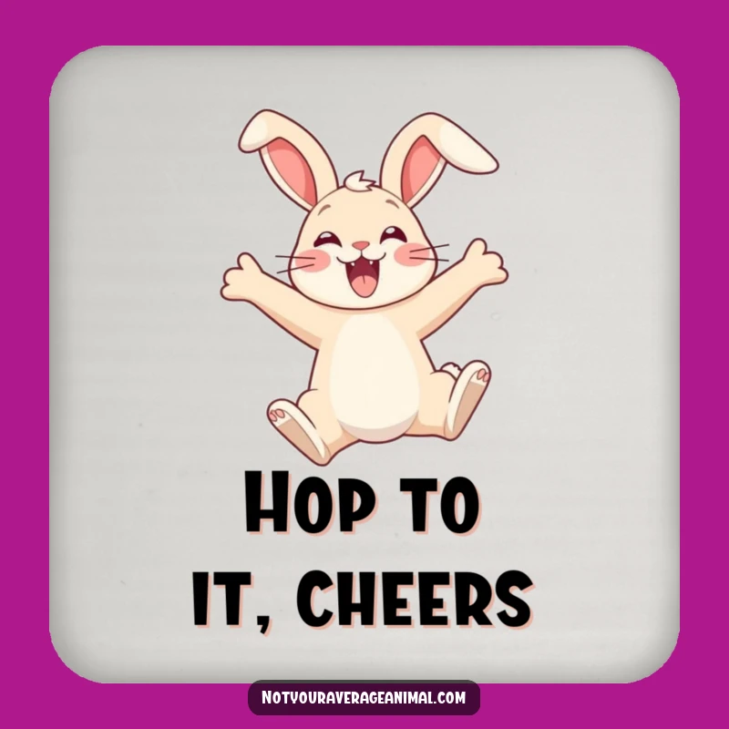 Funny Leaping Bunny Drink Coaster - Protect Surfaces with Fun