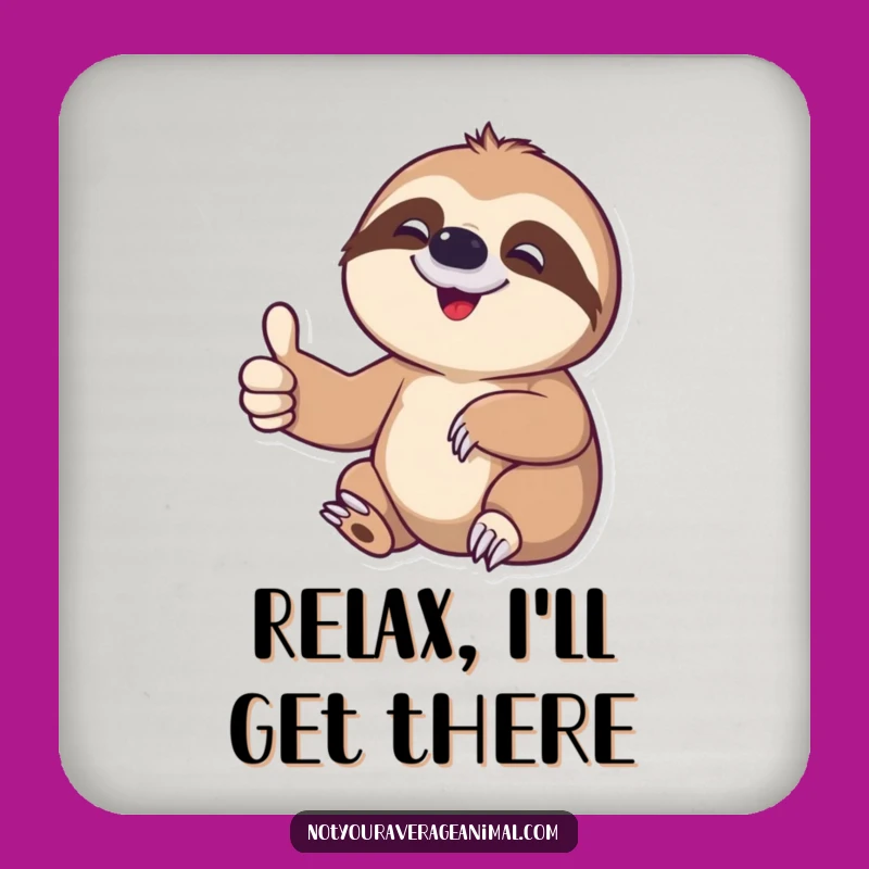 Funny Sloth Thumbs Up Coaster Set: Protect Surfaces with Humor