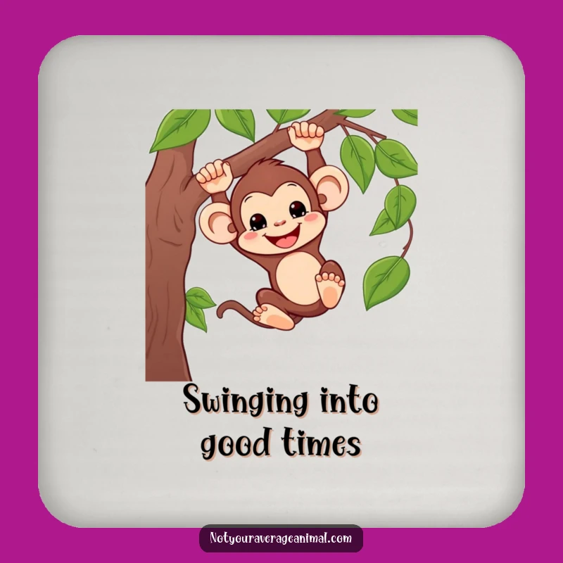 Funny Silly Monkey Swinging Coaster - Jungle Surface Protection, Hilarious Gift