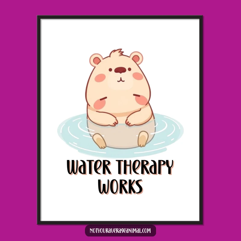 Funny Capybara Relaxing Poster: Bring Tranquil Vibes to Your Space