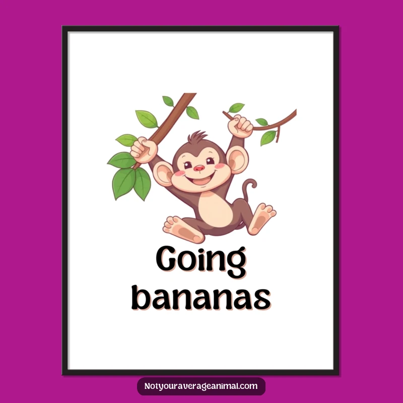 Funny Monkey Poster: Decorate Your Space with a Grinning, Swinging Primate!