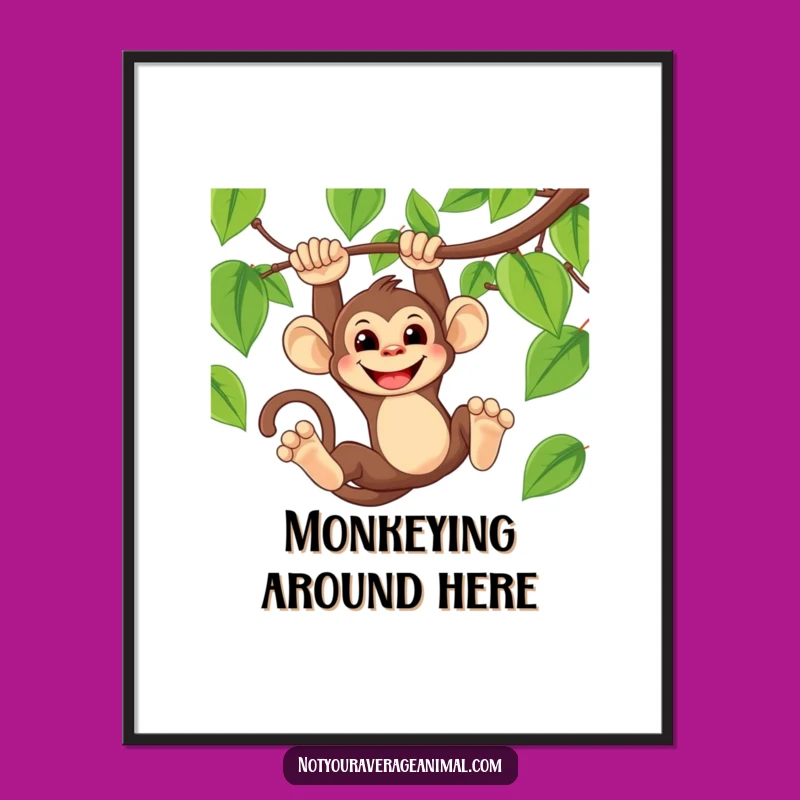 Funny Monkey Vine Grin Poster - Jungle Vibes & Humorous Art