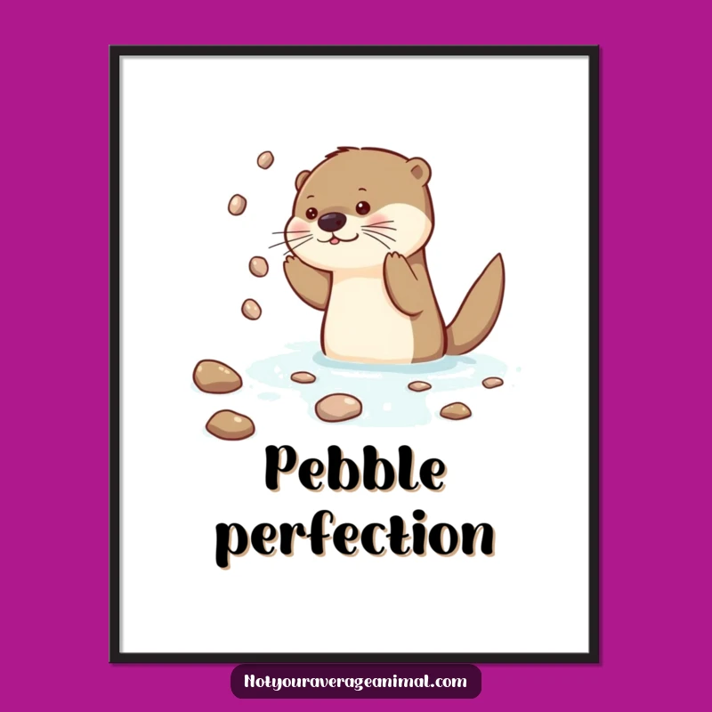 Funny Otter Juggling Poster: Decorate with This Hilarious Aquatic Art!