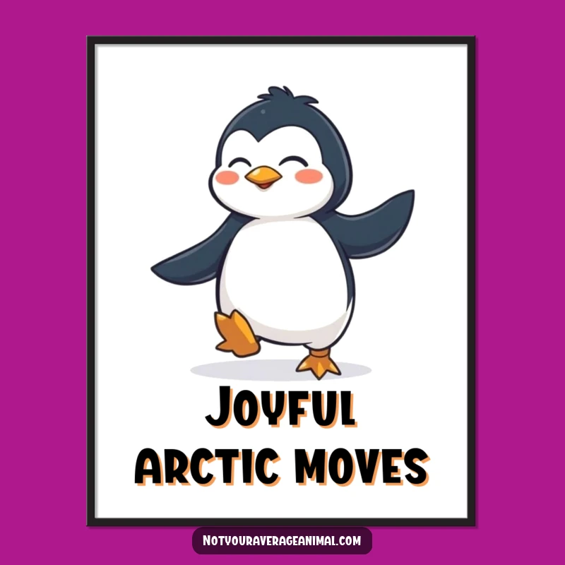 Funny Penguin Jig Poster: Decorate Your Walls with this Hilarious Dancing Penguin Artwork