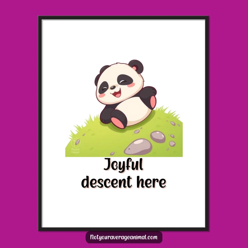 Funny Panda Rolling Poster: Giggling Cub Art For A Joyful Funny Gift