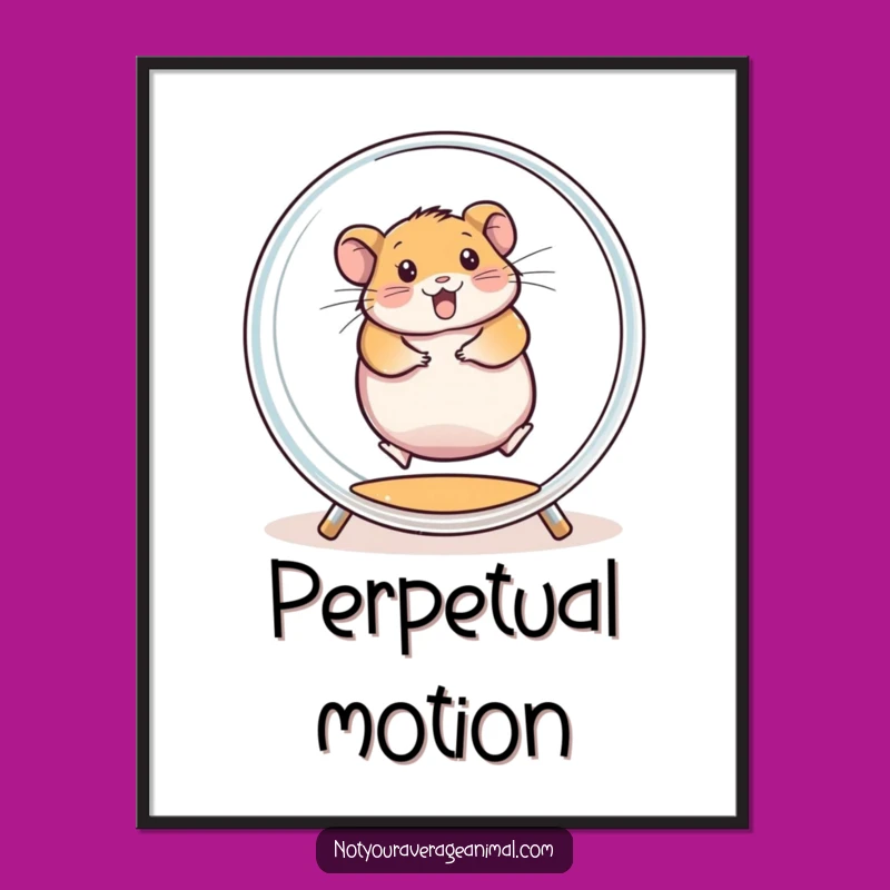 Funny Hamster Poster: Enthusiastic Wheel Spin Art