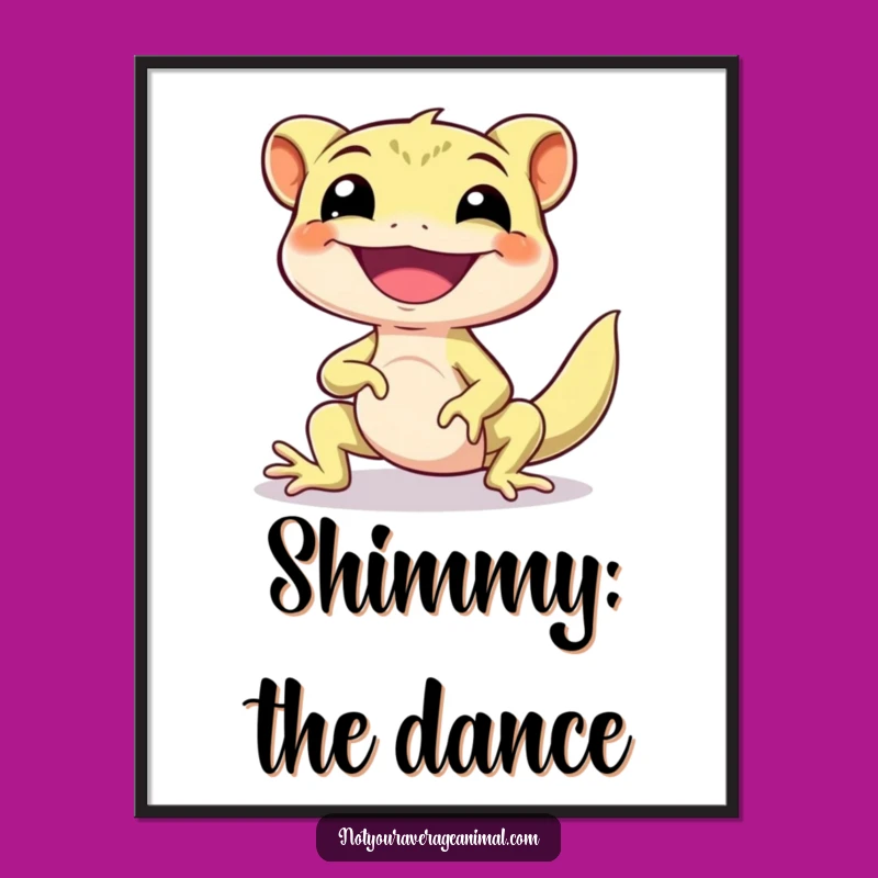Funny Gecko Shimmy Poster: Brighten Your Walls with This Hilarious Gecko Art!