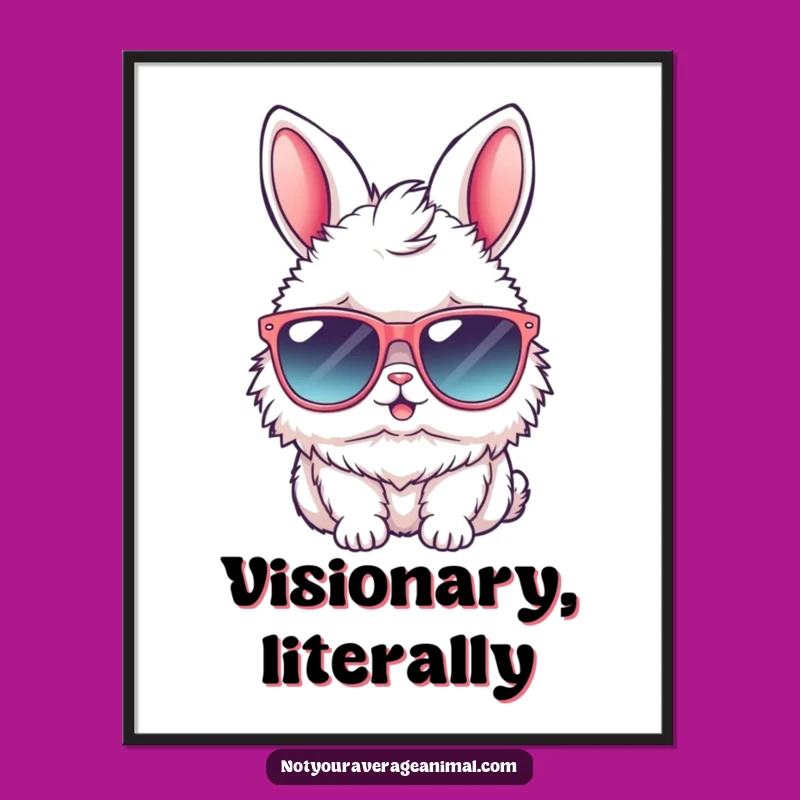 Funny Bunny Sunglasses Poster: Cool Rabbit Wall Art for Any Room