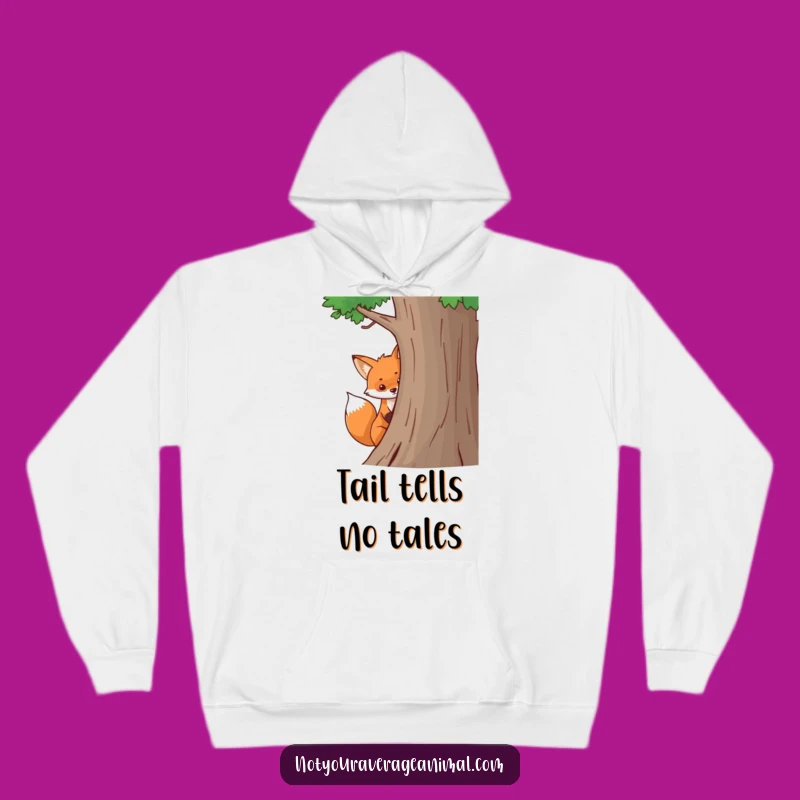 Cozy Funny Fox Hoodie - Playful Bushy Tail Peeking Warmth, Great Gift!